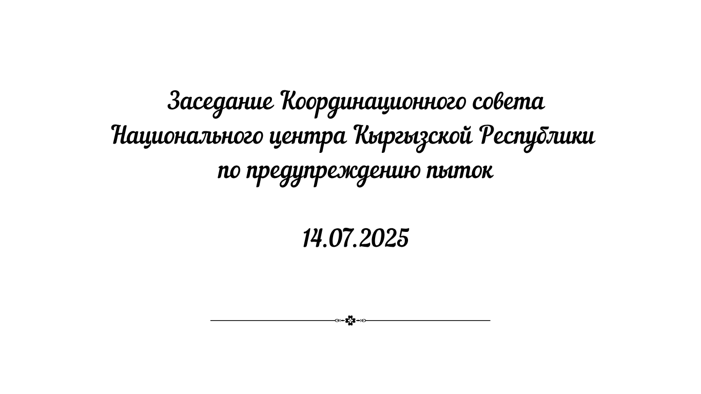 Заседание Координационного совета Национального центра Кыргызской Республики по предупреждению пыток