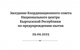 Заседание Координационного совета Национального центра Кыргызской Республики по предупреждению пыток